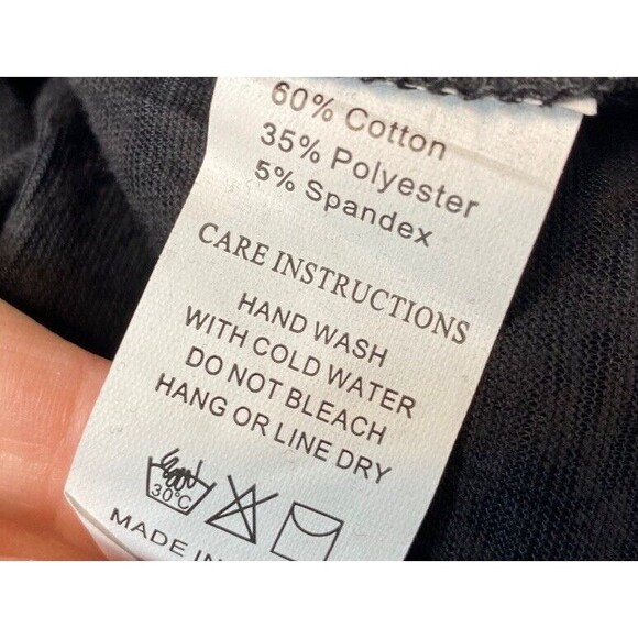 Southern Grace Black Lace & Maroon Blk Glitter Floral Cross Burnout Shirt Size S - Picture 9 of 9